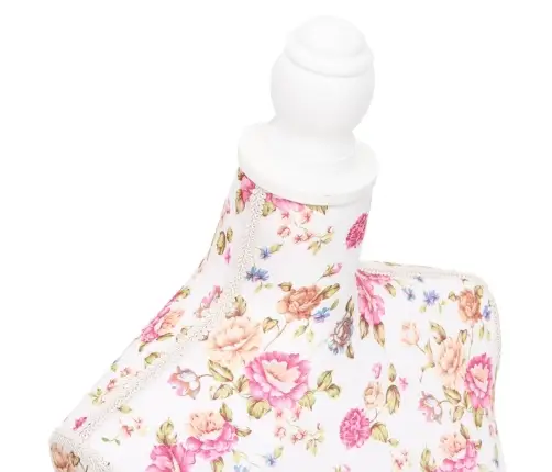 Sievietes Manekens, Balta Kokvilna Ar Rožu Rakstu  Vidaxl