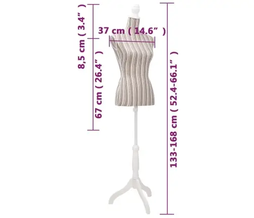 Sievietes Manekens, Lins Ar Strīpām Vidaxl