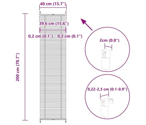 Plisē Žalūzijas 40 X 200Cm Baltas