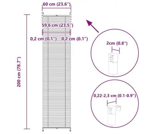 Plisē Žalūzijas 60 X 200 Cm Baltas Gofrētas