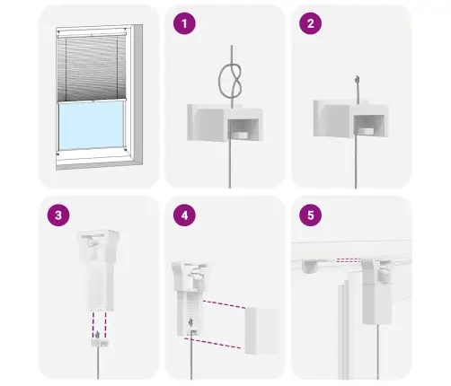 Plisseekardin 60 X 200 Cm Valge