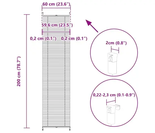 Plisseekardin 60 X 200 Cm Valge