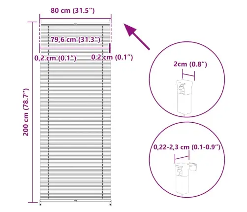 Plisseekardin 80 X 200 Cm Valge