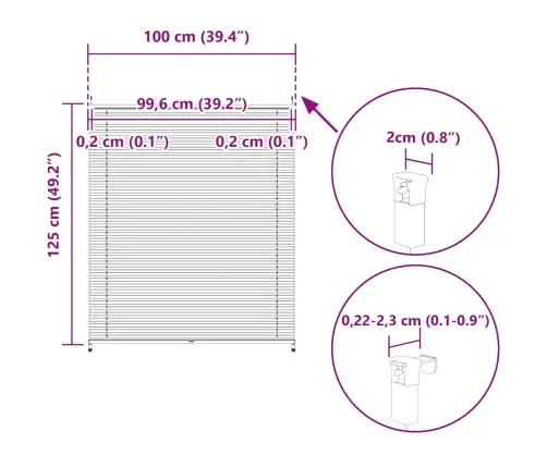 Plisuotos Žaliuzės, 100 X 125 cm Baltos