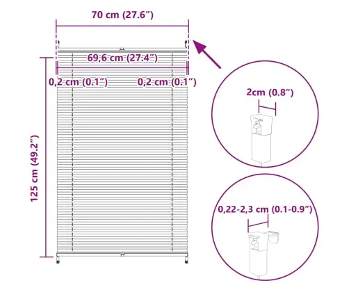 Plisē Žalūzijas 70 X 125Cm Krēmkrāsā