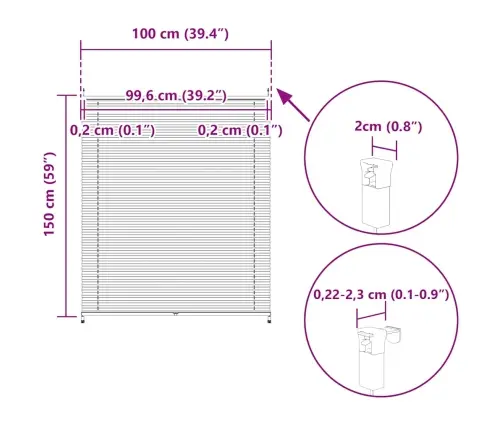 Plisuotos Žaliuzės, 100 X 150 cm Kreminės Spalvos