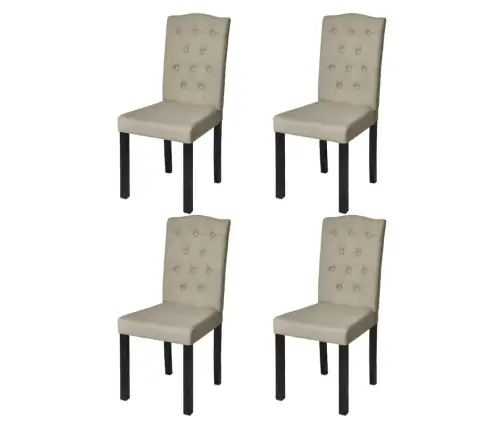 Valgomojo Kėdės, 4 Vnt., Šviesiai Rudos Spalvos, Audinys