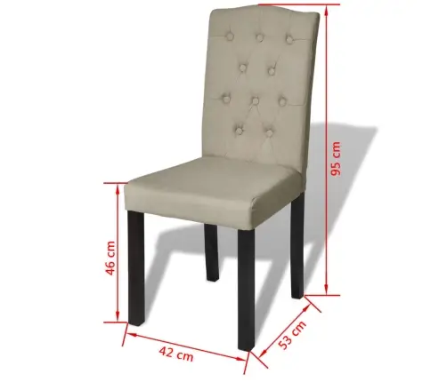 Valgomojo Kėdės, 4 Vnt., Šviesiai Rudos Spalvos, Audinys