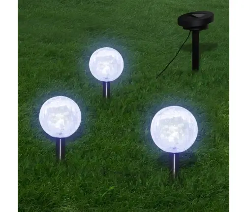 Dārza Led Lampas, 3 Gab., Ar Zemes Mietiņiem Un Saules Paneli Vidaxl