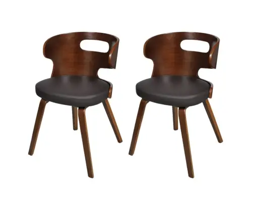 Söögitoolid 2 Tk, Pruun, Kunstnahk