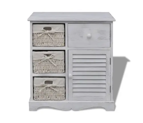 Puidust Kapp 3 Punutud Korviga Vasakul, Valge