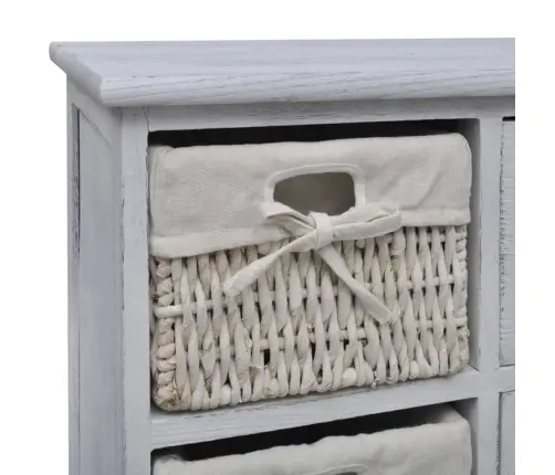 Puidust Kapp 3 Punutud Korviga Vasakul, Valge