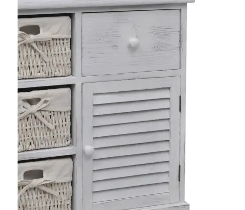 Puidust Kapp 3 Punutud Korviga Vasakul, Valge