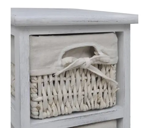 Plaukts, 4 Pīti Grozi, Balts Koks  Vidaxl