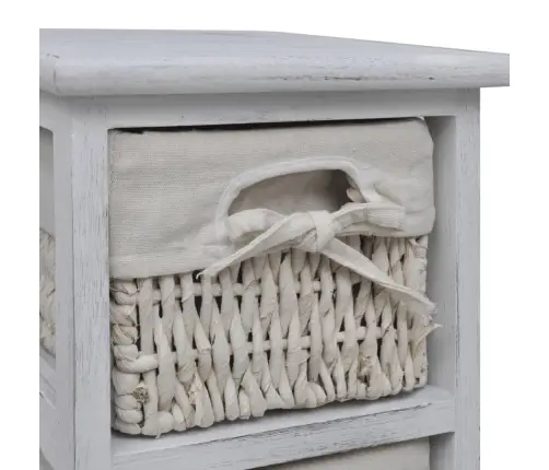 Plaukts, 5 Pīti Grozi, Balts Koks  Vidaxl