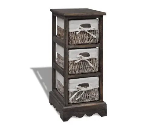 Puidust Hoiuriiul 3 Punutud Korviga, Pruun