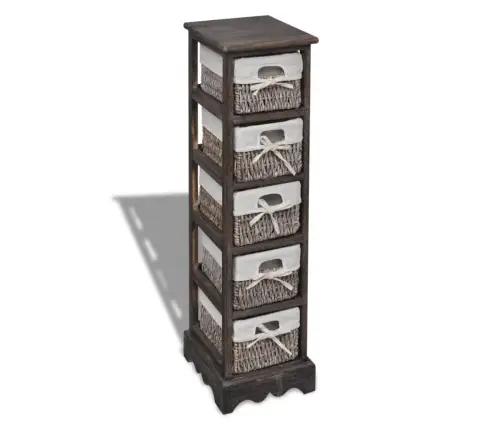 Puidust Hoiuriiul 5 Punutud Korviga, Pruun