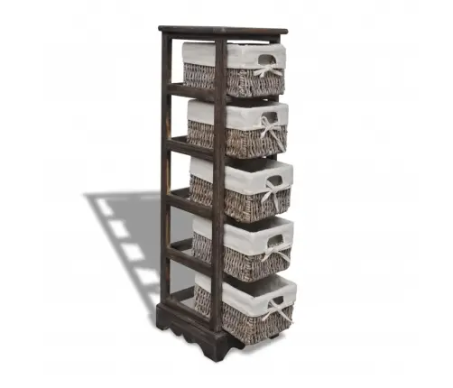 Puidust Hoiuriiul 5 Punutud Korviga, Pruun