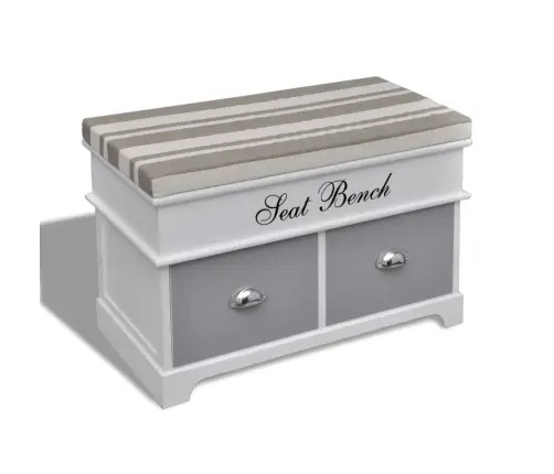 Valge Hoiu- Ja Esikupink Halli Pehmenduse Ja 2 Sahtliga