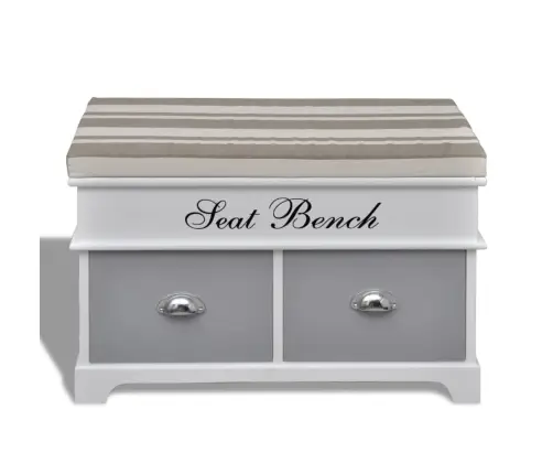 Valge Hoiu- Ja Esikupink Halli Pehmenduse Ja 2 Sahtliga