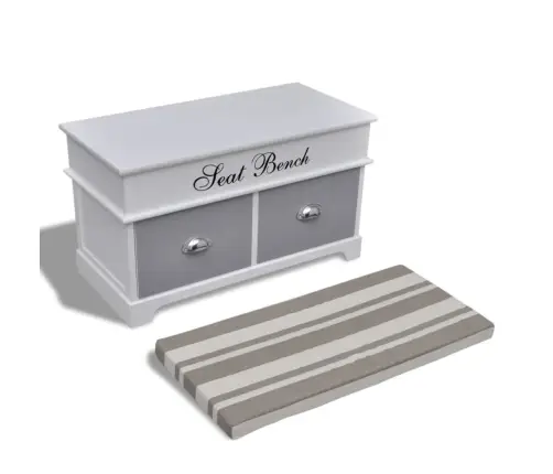 Valge Hoiu- Ja Esikupink Halli Pehmenduse Ja 2 Sahtliga