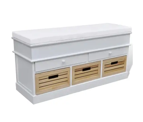 Sols Ar 2 Atvilktnēm Un 3 Groziem Balts 100 X 35 X 50 Cm