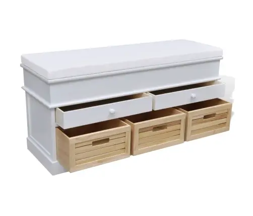 Sols Ar 2 Atvilktnēm Un 3 Groziem Balts 100 X 35 X 50 Cm