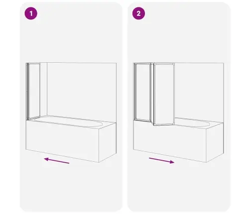 Dušo/Vonios Sienelė, 117X120cm 3 Segmentai, Sulankstoma