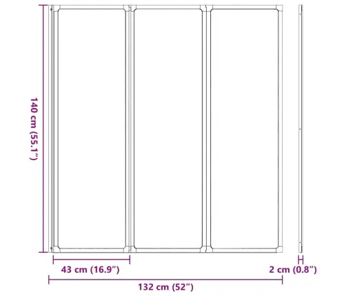 Dušo, Vonios Pertvara,  141 X 132 cm 3 Lankstomos Sienelės