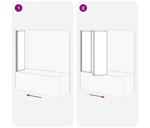 Dušo, Vonios Pertvara,  141 X 132 cm 3 Lankstomos Sienelės