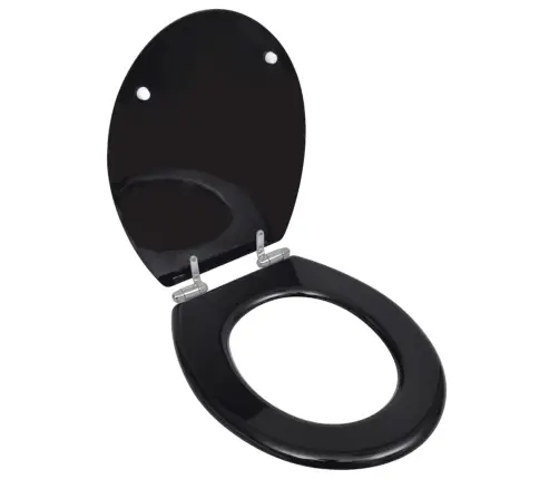 Tualetes Poda Sēdeklis, Lēni Aizverams, Mdf, Vienkāršs, Melns Vidaxl