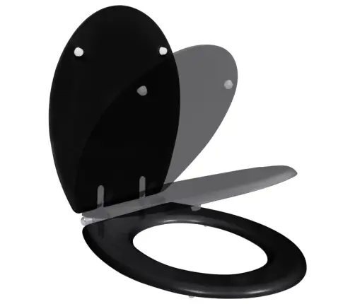 Tualetes Poda Sēdeklis, Lēni Aizverams, Mdf, Vienkāršs, Melns Vidaxl
