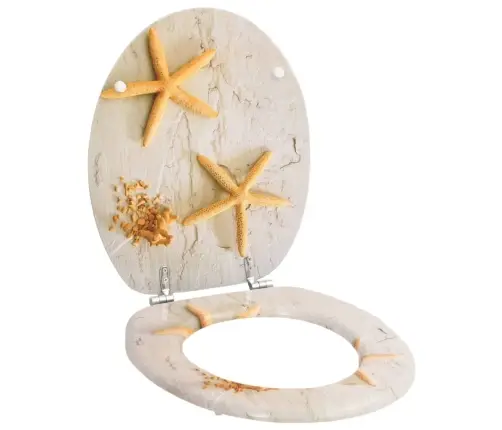 Klozeto Sėdynė, Juoda, Mdf, Jūros Žvaigždžių Dizainas