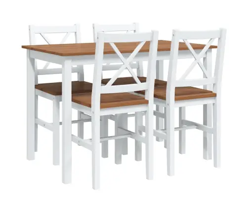 Valgomojo Baldų Komplektas, 5D., Rudos Ir Baltos Spalvos