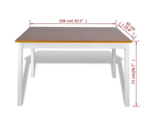 Valgomojo Baldų Komplektas, 5D., Rudos Ir Baltos Spalvos