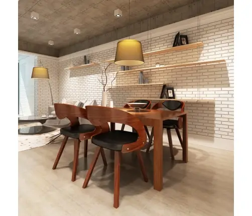 Söögitoolid 4 Tk, Pruun, Painutatud Puit Ja Kunstnahk