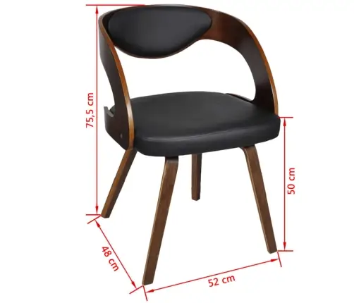 Valgomojo Kėdės, 6Vnt., Rudos, Dirbtinė Oda