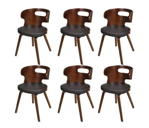 Söögitoolid, 6 Tk Pruun, Kunstnahk