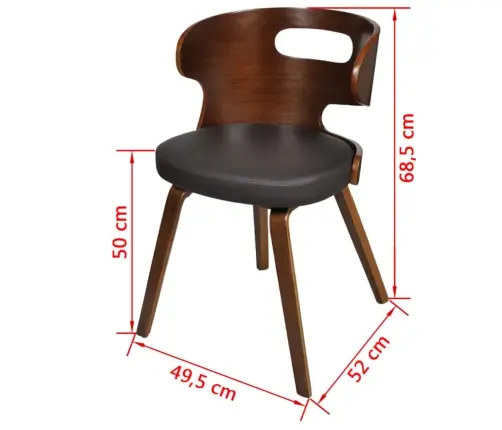 Söögitoolid, 6 Tk Pruun, Kunstnahk