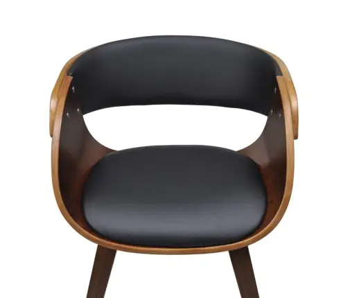 Virtuves Krēsli, 2 Gab., Liekts Koks Un Mākslīgā Āda, Brūns Vidaxl