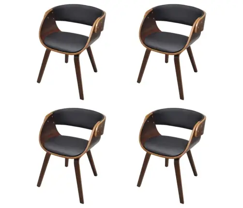 Söögitoolid 4 Tk, Pruun, Painutatud Puit Ja Kunstnahk