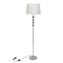 Stāvlampa Ar Dekoratīvu Statīvu Un Abažūru, Balta Stāvlampa Ar Dekoratīvu Statīvu Un Abažūru, Balta