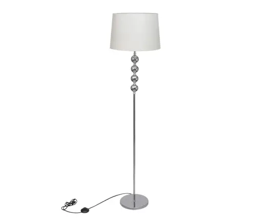 Stāvlampa Ar Dekoratīvu Statīvu Un Abažūru, Balta