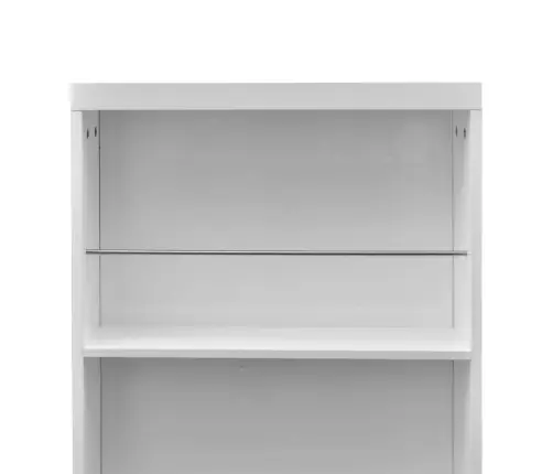 Bāra Galds Ar Vīna Pudeļu Statīvu, Spīdīgs, Balts Mdf  Vidaxl