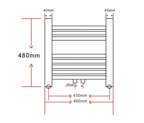 Dvieļu Žāvētājs Centrālajai Apkurei, Izliekts, 480 X 480 Mm