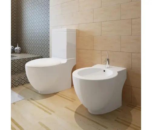 Tualeto Ir Bidė Komplektas, Pastatomas, Baltas, Keramika