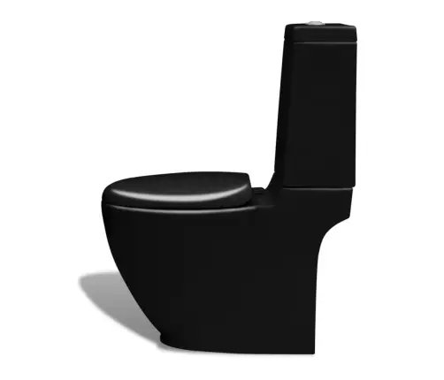 Tualetes Pods Un Bidē, Melna Keramika Vidaxl