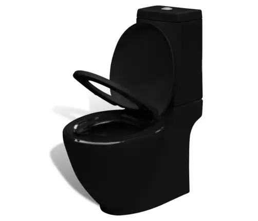 Tualetes Pods Un Bidē, Melna Keramika Vidaxl