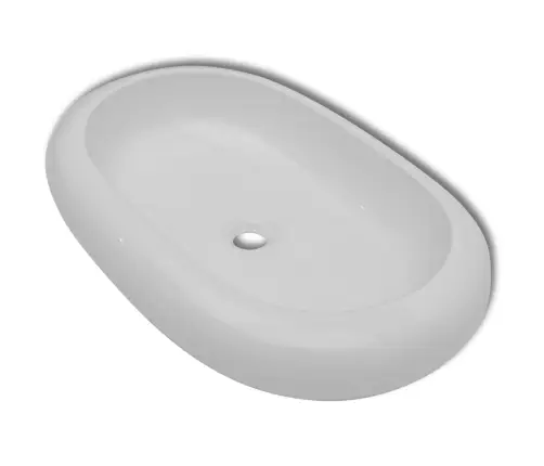 Izsmalcināta Keramikas Izlietne 63 X 42 Cm Balta Ovālā Formā