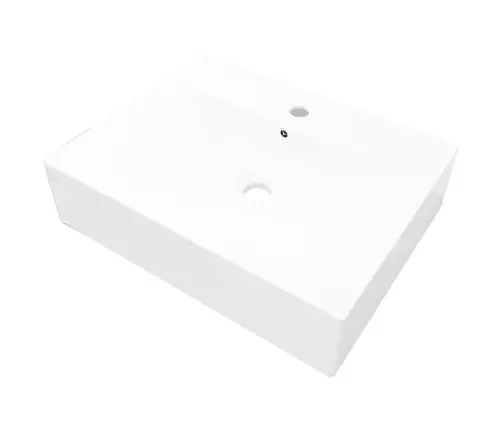 Keraamiline Valamu, Kandiline, Valge, Kraani Avaga, 60 X 46 Cm